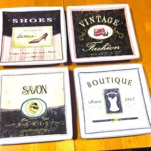 Sakura Vintage 5 boutique fashion plates 8”x8” beige pink brown chipless